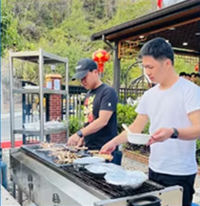 YEDO outdoor team cooking