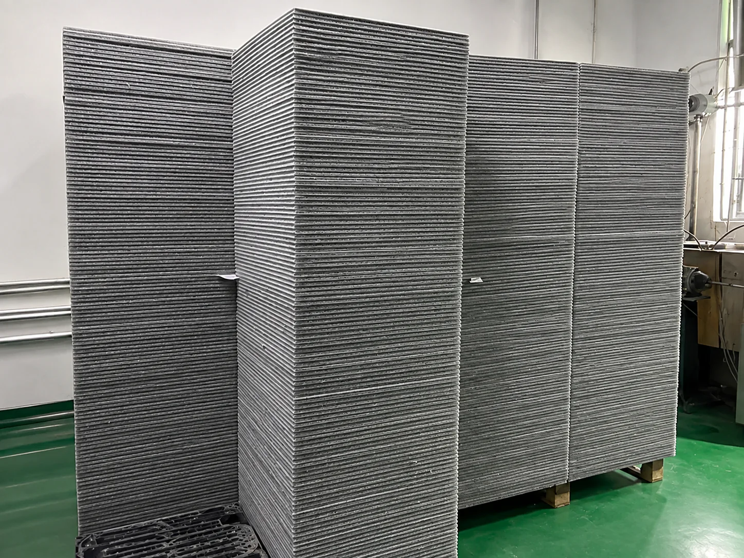 Carbon paddle panel samples prepared for inspection